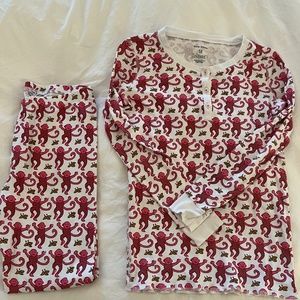 Roller Rabbit Pink Monkey Pajamas, kids size 12.